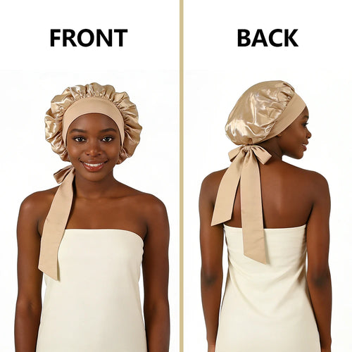 2026 New Silk Bonnet Sleeping Womens Satin Bonnet Hair Night Sleep Cap Tie Band CurlyHat Scarf Wrap Curly Hair Bonnets Beauty